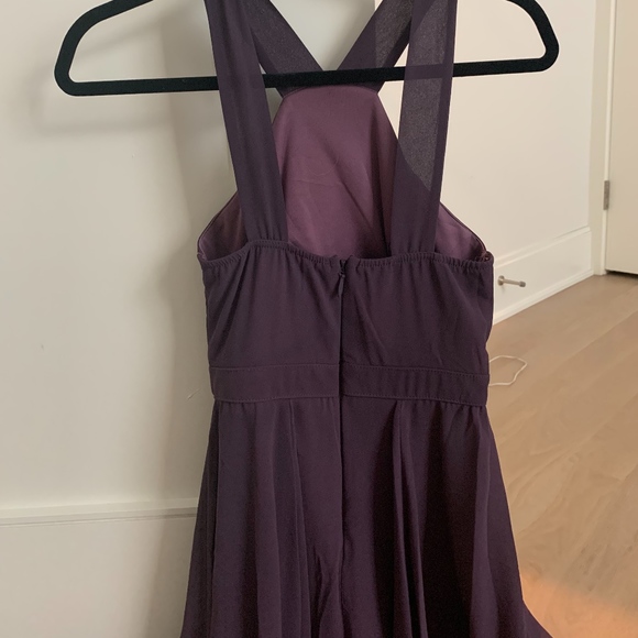 Dusty Purple Skater Dress- Halter Dress - Picture 3 of 4